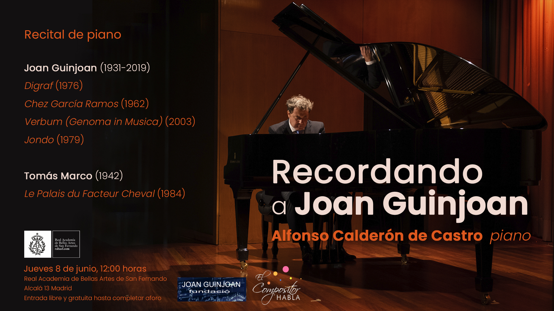 Recital de piano Recordant Joan Guinjoan a Madrid